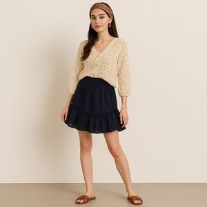 Wildfox Ruffle Short Skirt - Black Beauty - Size L - NWT